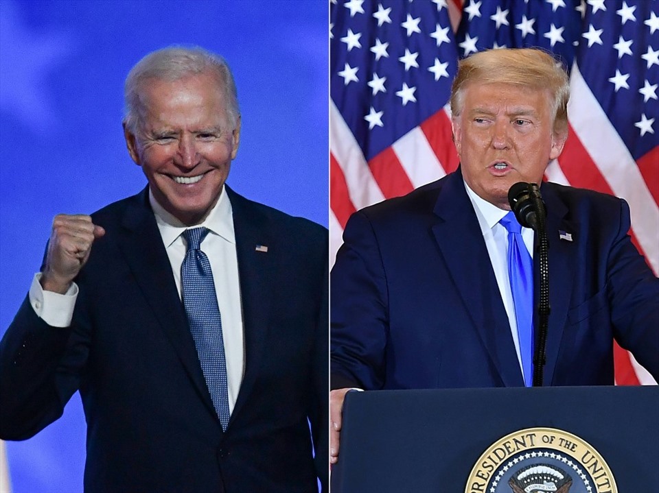 Ông Joe Biden thắng ông Donald Trump trong cuộc bầu cử Tổng thống Mỹ 2020. Ảnh: AFP