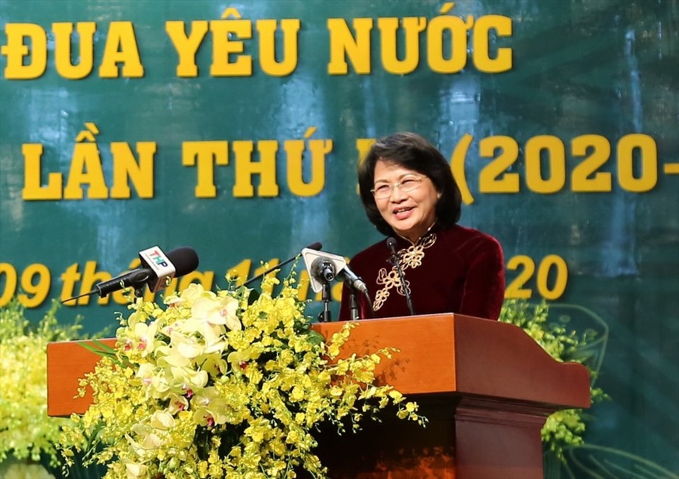 Phó chủ tịch nước Đặng Thị Ngọc Thịnh phát biểu chỉ đạo Đại hội. Ảnh HP