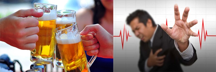 Rượu, bia làm tăng nhịp đập của tim. Đồ họa: Hồng Nhật