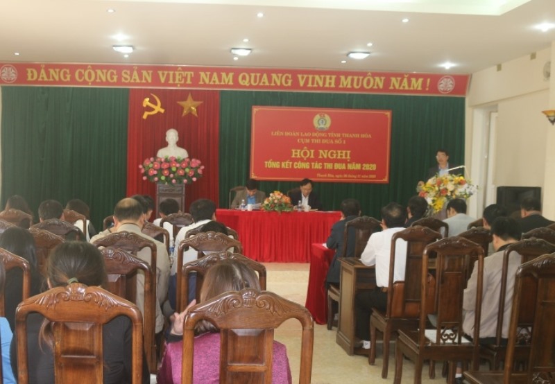 Hội nghị cụm thi đua số 1 - LĐLĐ tỉnh Thanh Hóa. Ảnh: T.H