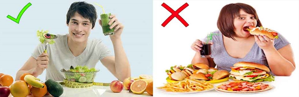 Thói quen ăn uống không lành mạnh gây tác hại xấu tới sức khỏe. Đồ họa: Hồng Nhật