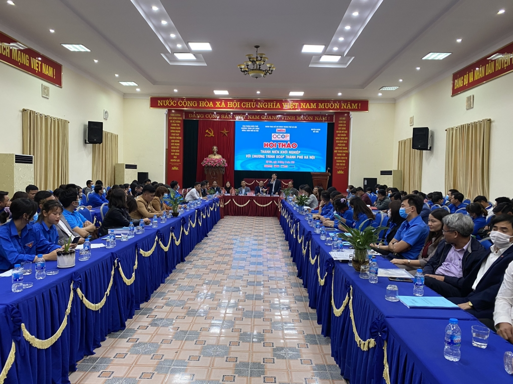 Toàn cảnh hội thảo “Thanh niên khởi nghiệp với chương trình OCOP TP Hà Nội” năm 2020 diễn ra vào chiều 10.12 vừa qua. Ảnh: TTTĐ