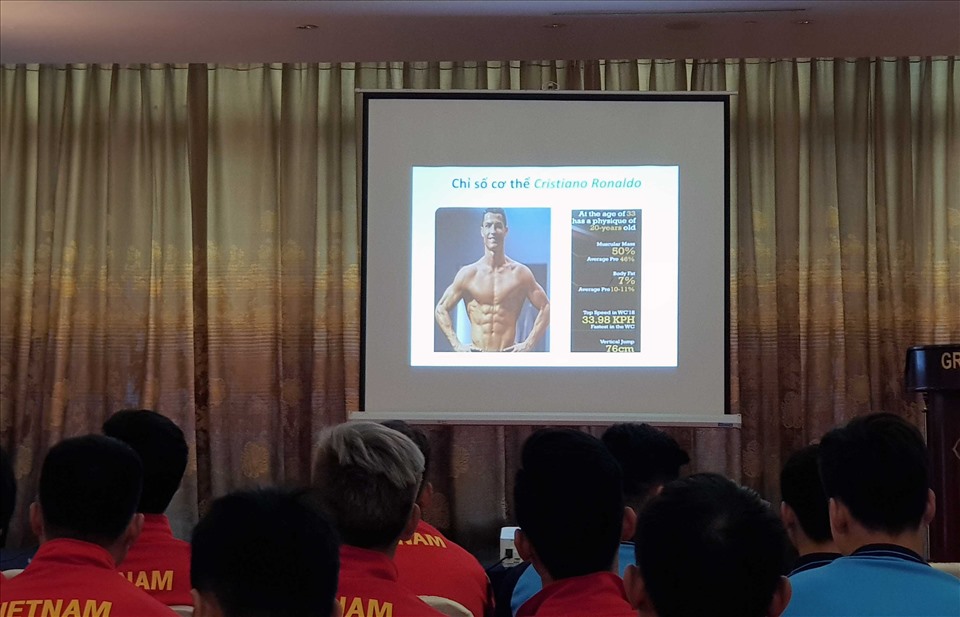 Chỉ số cơ thể của siêu sao Cristiano Ronaldo được đánh giá là hình mẫu đối với các cầu thủ bóng đá. Ảnh: VFF