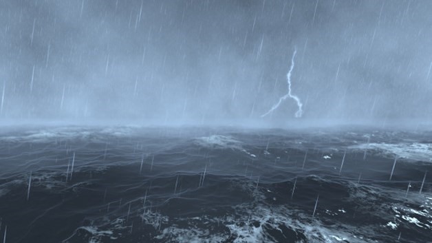 Bão số 14 gây mưa lớn và gió giật mạnh trên biển. Nguồn: NCHMF
