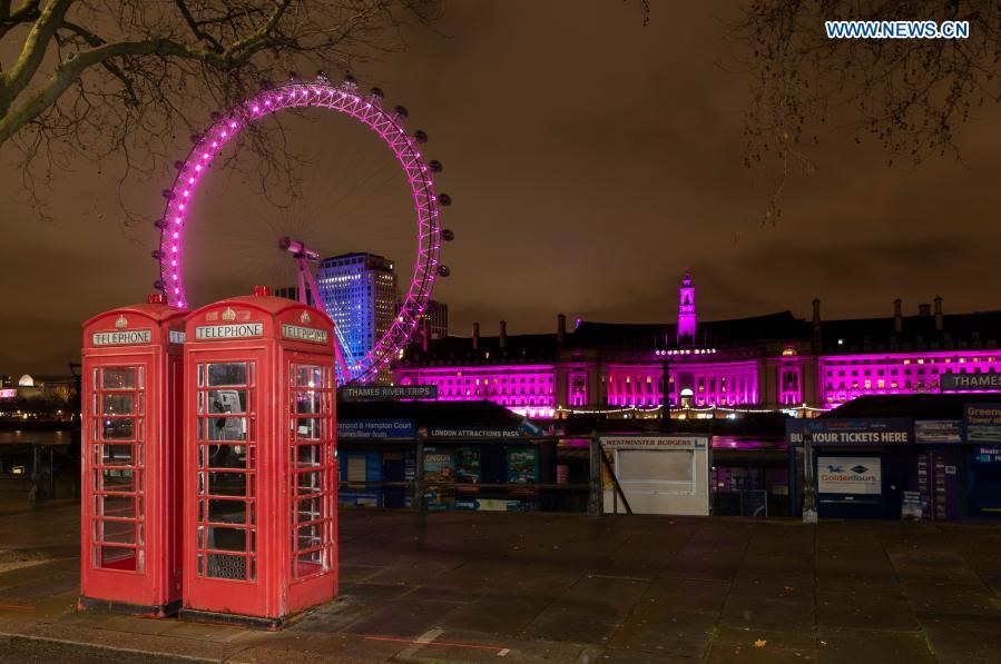Vòng quay Thiên niên kỷ London eyes ở London, Anh, ngày 23.12. Ảnh: Tân Hoa Xã