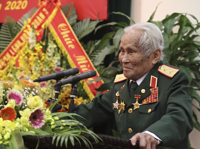Trung tướng Nguyễn Quốc Thước phát biểu tại buổi lễ.