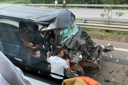 Một vụ tai nạn ô tô xảy ra trên đường cao tốc. (Ảnh: H.Quang)