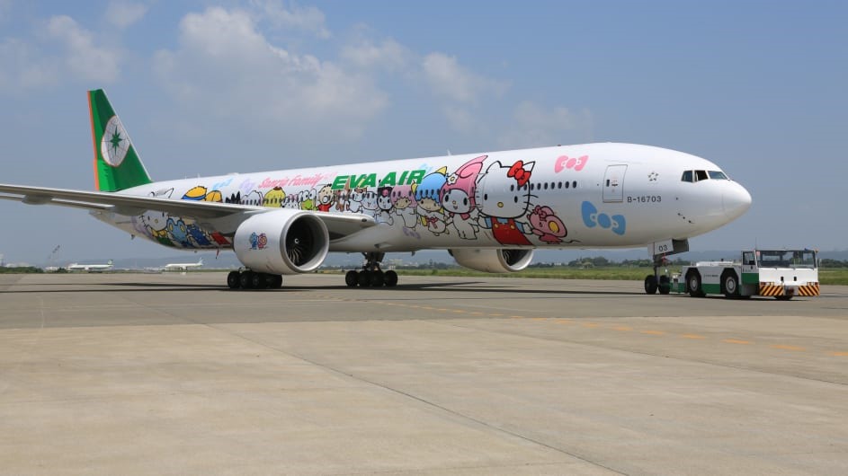 Hình Hello kitty đáng yêu của hãng hàng không ở Đài Loan. Ảnh: EVA Air