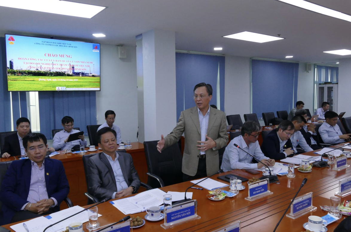Tổng giám đốc BSR Bùi Minh Tiến báo cáo tình hình thực hiện nhiệm vụ SXKD năm 2020.