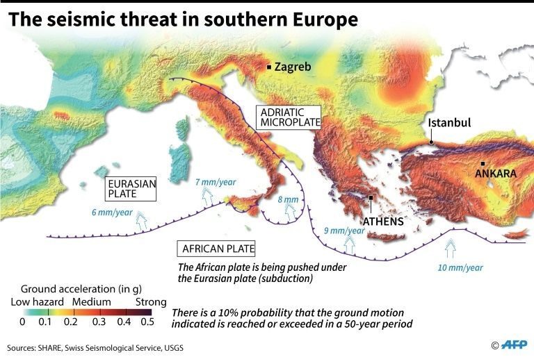 Trận động đất có thể cảm nhận được trên khắp đất nướ Croatia và các nước láng giềng khác như Serbia, Bosnia và Slovenia. Ảnh: AFP