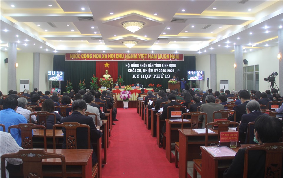 Toàn cảnh kỳ họp thứ 13, HĐND tỉnh Bình Định khóa XII. Ảnh: N.T