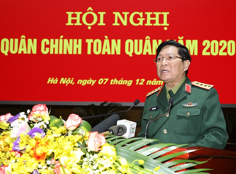 Đại tướng Ngô Xuân Lịch phát biểu tại hội nghị.