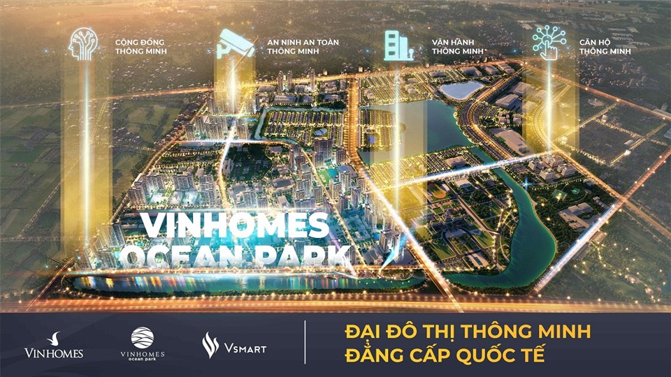 Vinhomes Ocean Park được thụ hưởng 4 trụ cột thông minh của mô hình Đại đô thị thông minh, bao gồm: An ninh an toàn thông minh, vận hành thông minh, cộng đồng thông minh và căn hộ thông minh.