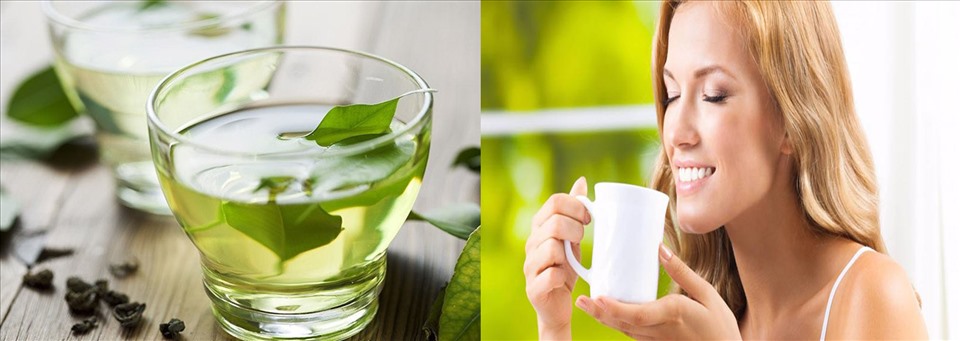 Uống trà xanh tốt có thể giúp giảm cân và giảm cholesterol. Đồ họa: Hồng Nhật