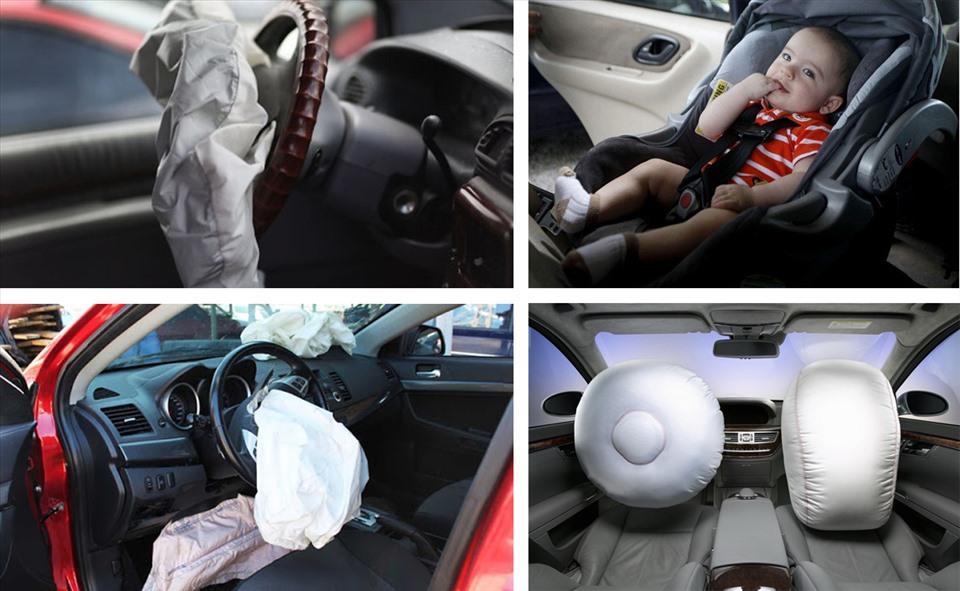 Sử dụng túi khí ôtô an toàn là kỹ năng cần thiết dành cho tài xế. (Đồ họa: Trang Thiều)