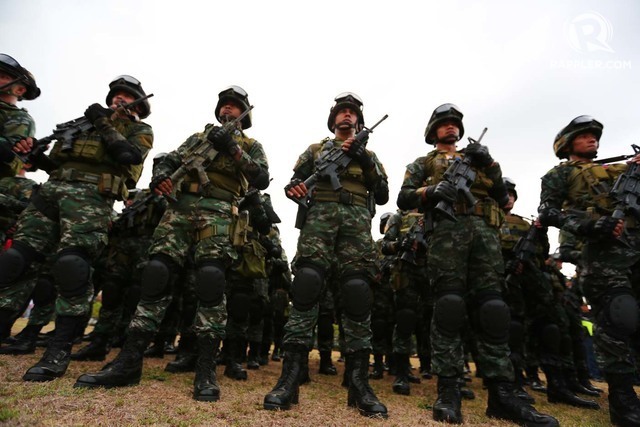 Lực lượng vũ trang Philippines trong chiến dịch trấn áp nhóm khủng bố Abu Sayyaf ở Sulu. Ảnh: Rappler.