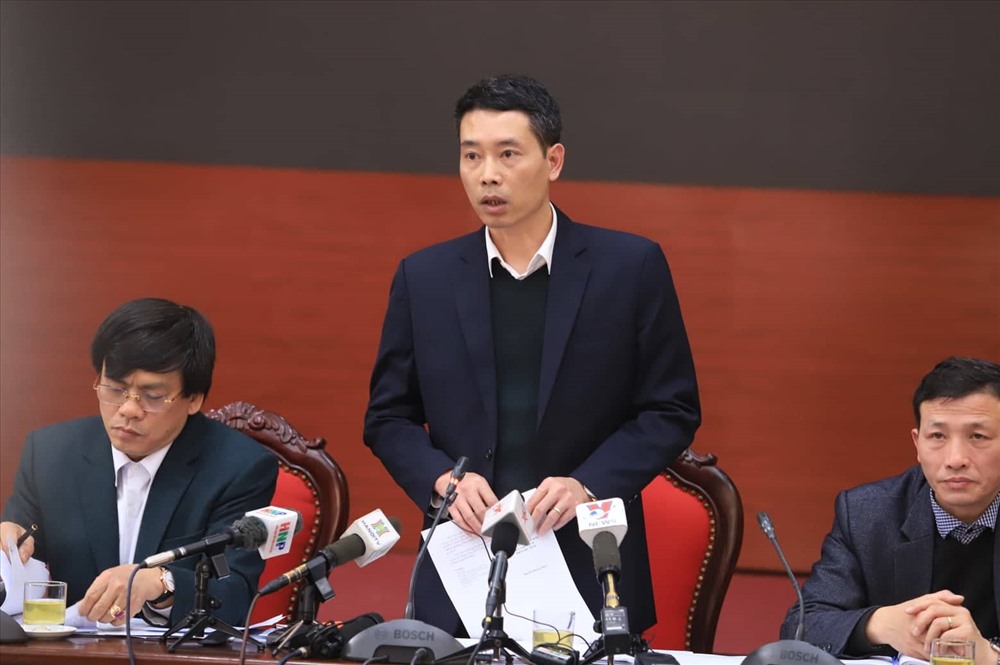 Ông Nguyễn Ngọc Quang - Phó Chủ tịch UBND quận Hà Đông thông tin về việc cưỡng chế Công viên Thanh Hà.