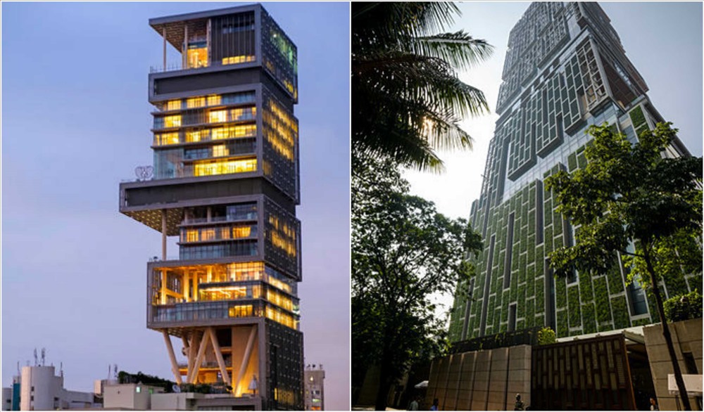 Gia đình Ambani sống trong ngôi nhà đắt đỏ nhất hành tinh mang tên Antilia tại thủ đô Mumbai. Tòa nhà này cao 27 tầng ở giữa thủ đô Mumbai. Ảnh: ST