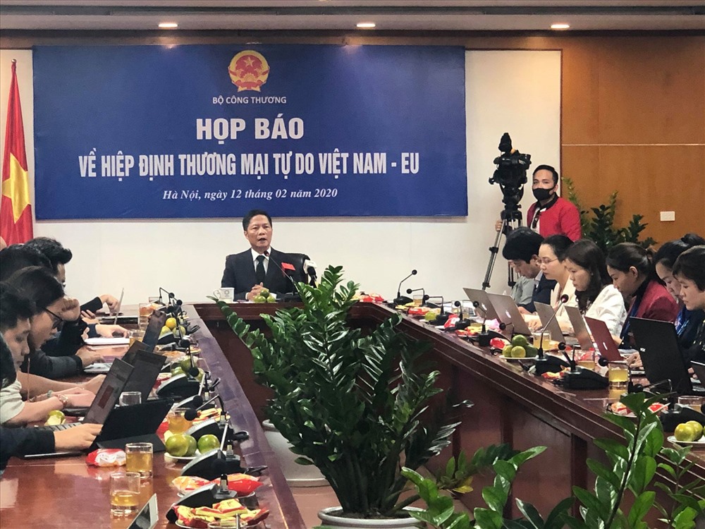 Toàn cảnh buổi họp báo về Hiệp định Thương mại tự do Việt Nam - EU.