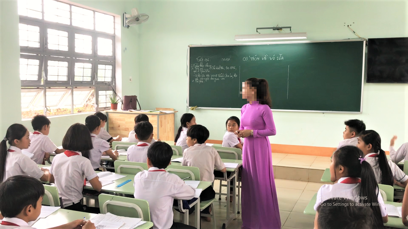 Một buổi học của học sinh trường THCS Nguyễn Chí Thanh, huyện Chư Prông, tỉnh Gia Lai. Ảnh: Bảo Trung