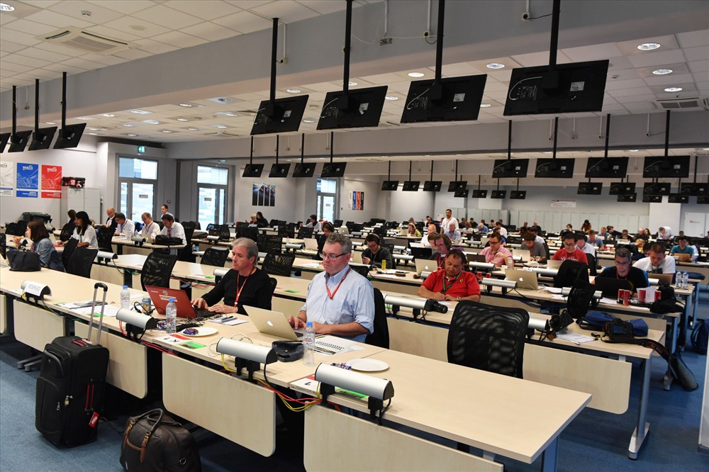 Trung tâm Báo chí – nơi được bố trí đầy đủ cơ sở vật chất cho hàng trăm nhà báo tác nghiệp tại chặng đua