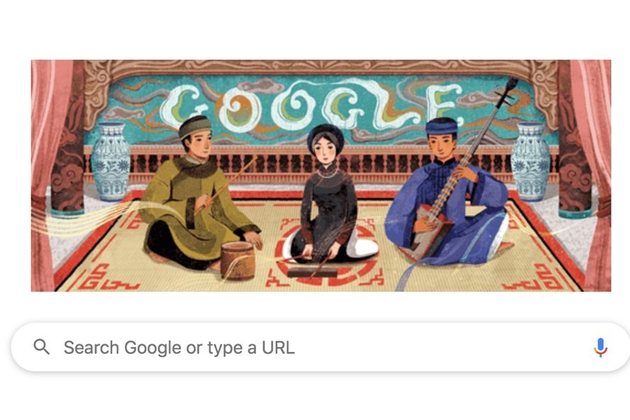 Google Doodle vinh danh ca trù Việt Nam.