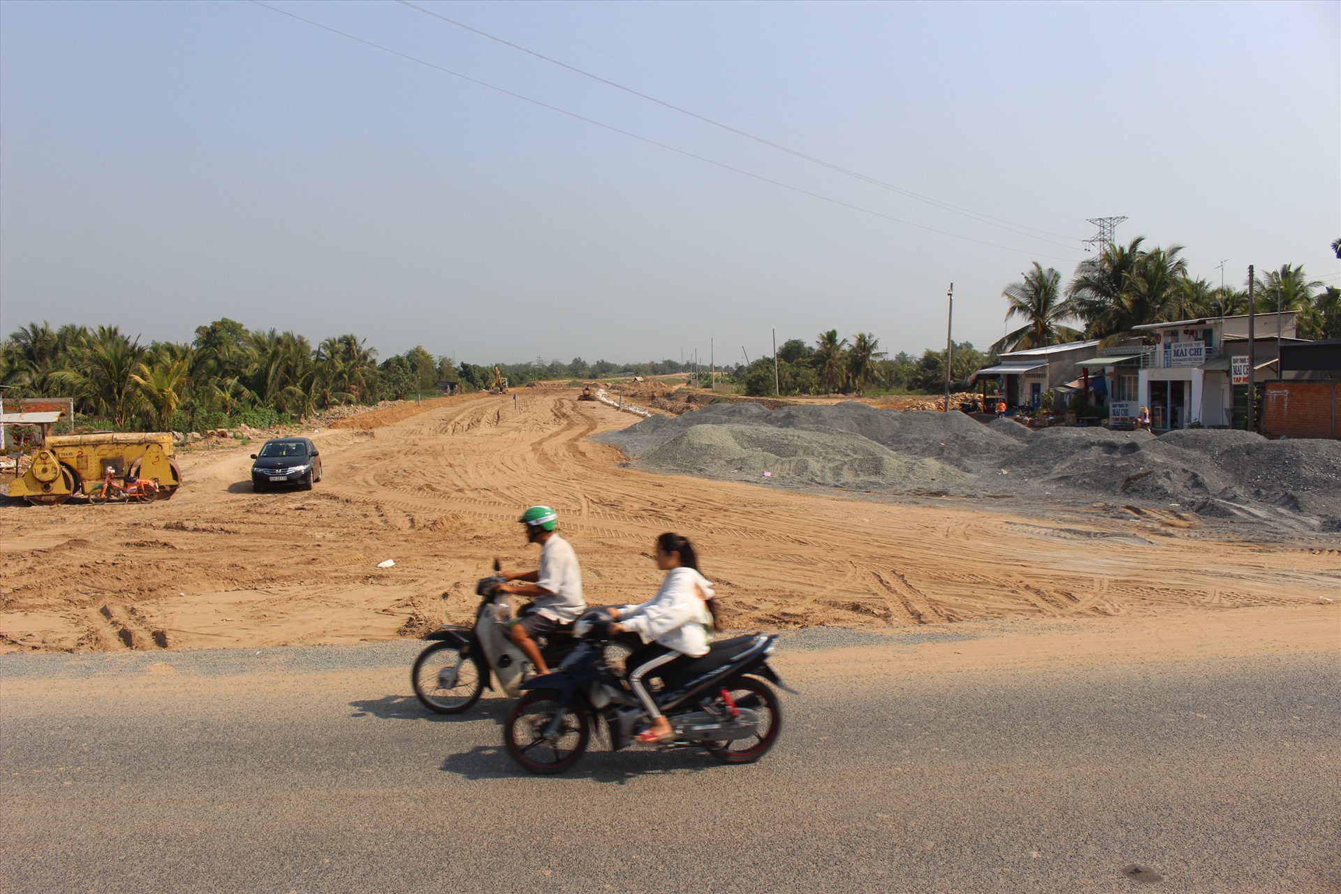 Điểm cuối dự án Cao tốc Trung Lương - Mỹ Thuận cũng là điểm đầu dự án Cầu Mỹ Thuận 2 và 2 đường dẫn. Ảnh: K.Q