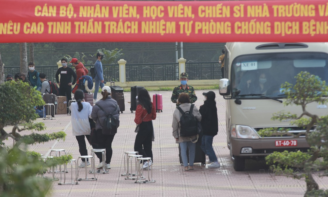 Khu vực cách ly công dân Việt Nam trở về từ vùng có dịch tại Trường Quân sự -  Bộ Tư lệnh Thủ đô Hà Nội. Ảnh T.Vương