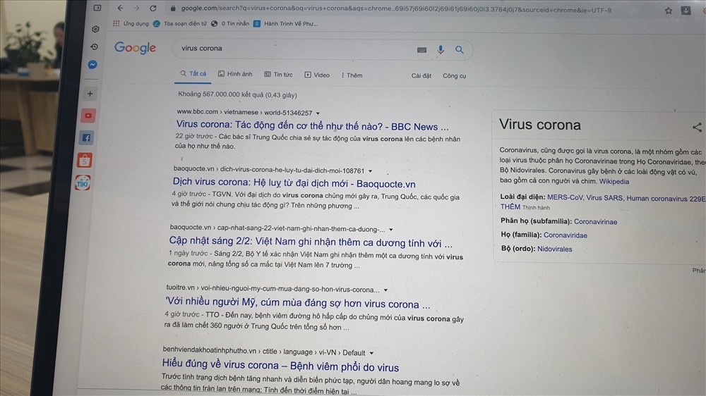 Những thông tin liên quan đến Virus Corona được tìm kiếm nhiều nhất trên Google những ngày đầu xuân Canh Tý -  Ảnh: Trần Tuấn