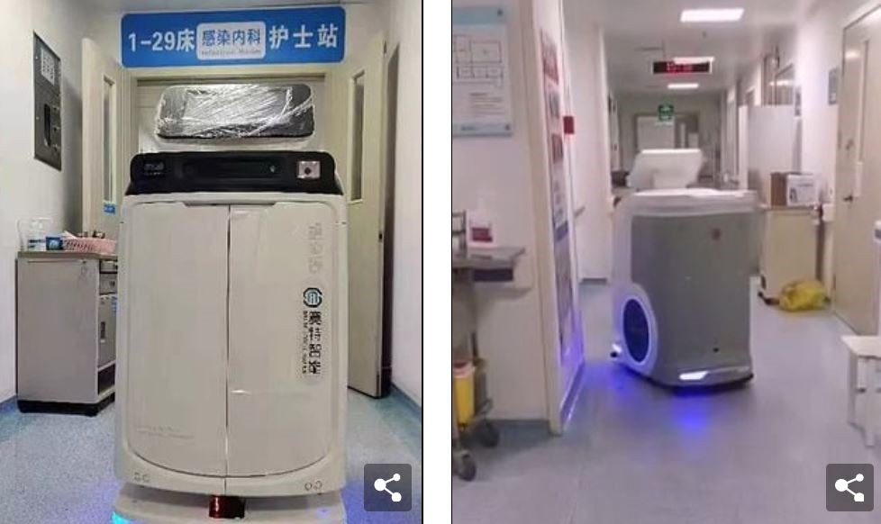 Robot trong Bệnh viện Nhân dân tỉnh Quảng Đông. Ảnh: Ủy ban Y tế Quảng Đông