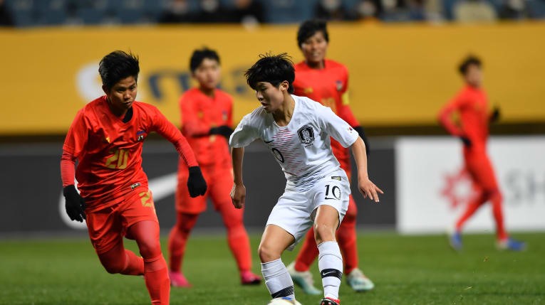 Trận đấu giữa Hàn Quốc và Myanmar. Ảnh: AFC