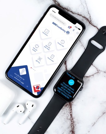 BIDV SmartBanking có mặt trên Apple Watch. Ảnh BIDV