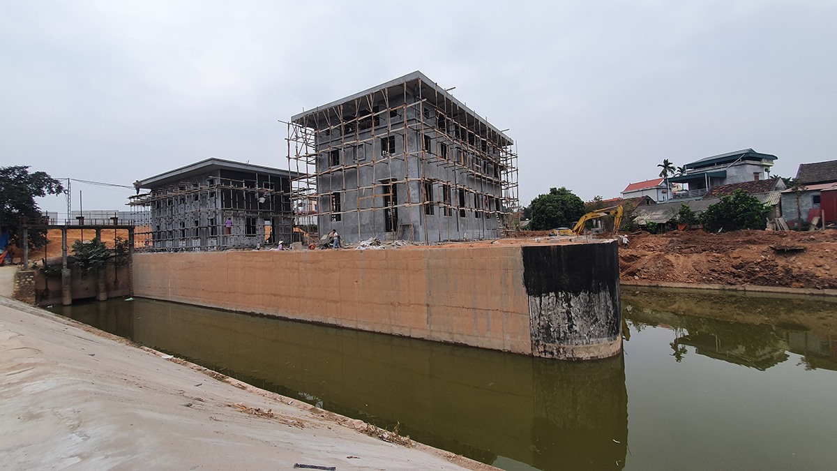 Trạm bơm tiêu Đoan Hạ đang xây dựng, dự kiến sẽ hoàn thành trong năm 2020.