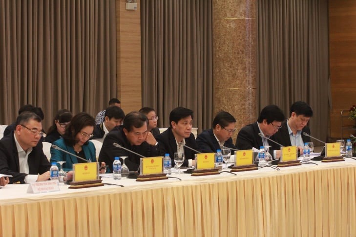 Các đại biểu tham gia buổi họp báo Chính phủ ngày 3.3.