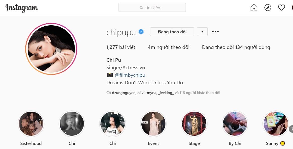 Nữ ca sĩ Chi Pu là nghệ sĩ thứ 2 đạt 4 triệu lượt theo dõi trên Instagram. Ảnh: T. L.