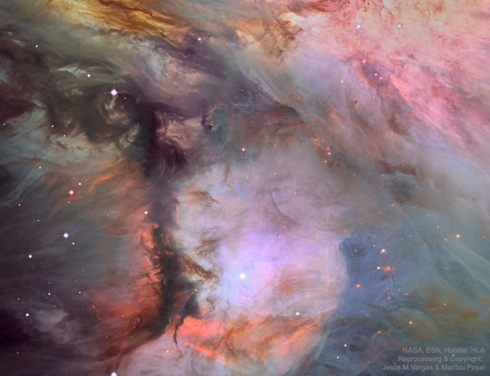 Bụi, khí và những ngôi sao trong tinh vân Orion. Ảnh: NASA