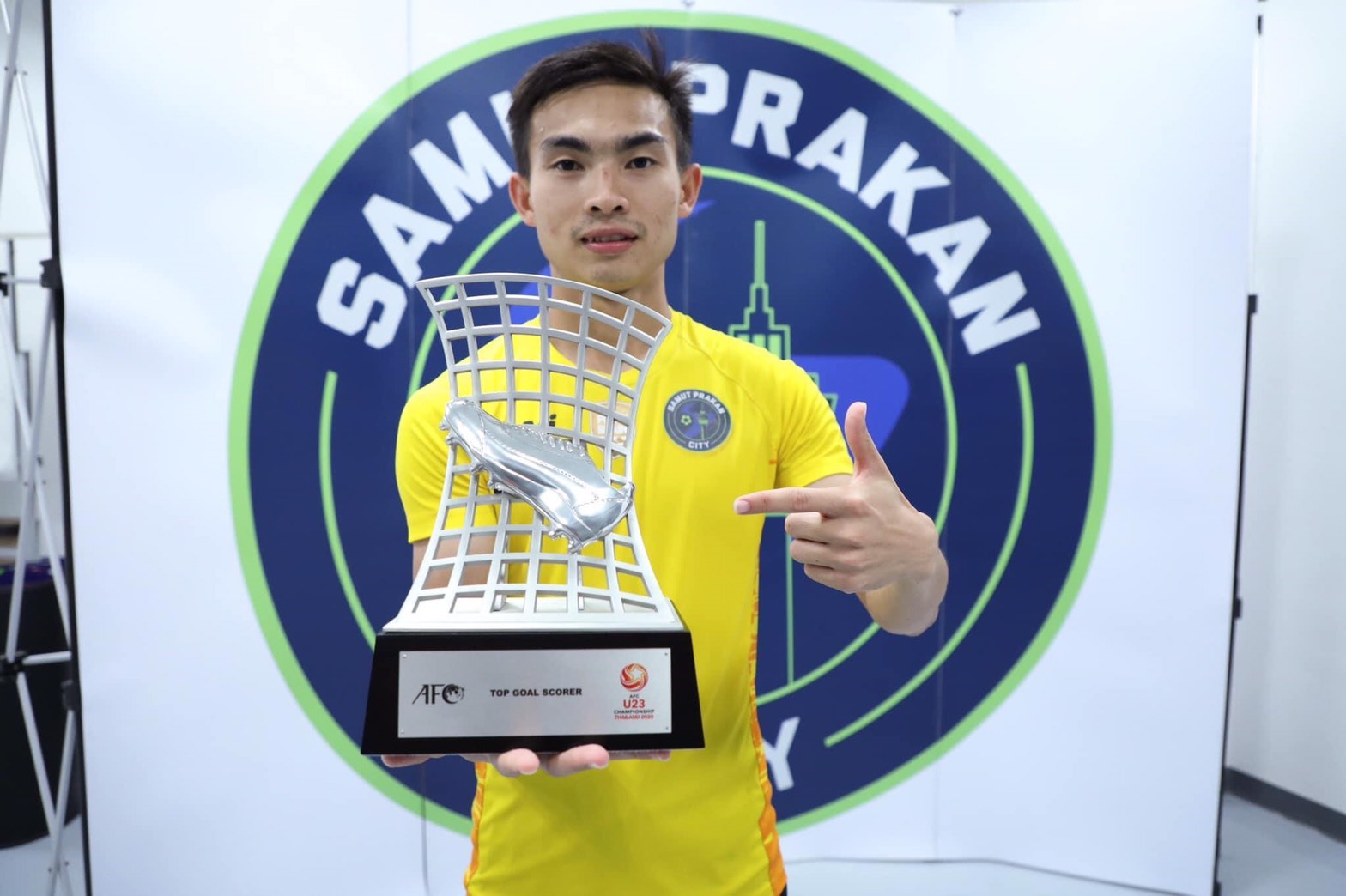 Chân sút U23 Thái Lan với danh hiệu đồng vua phá lưới giải U23 Châu Á 2020. Ảnh: Siam Sports.