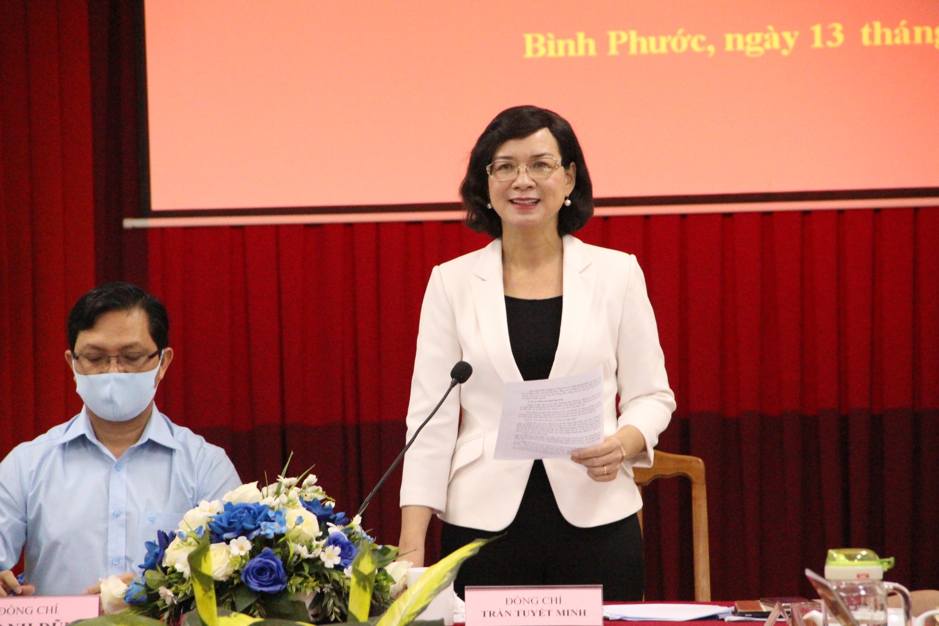 Bà Trần Tuyết Minh-Phó Chủ tịch UBND tỉnh Bình Phước. Ảnh: Đình Trọng