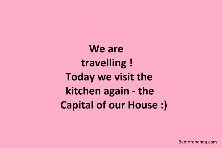 Chúng tôi đang đi du lịch! Hôm nay chúng tôi lại ghé thăm nhà bếp - thủ đô của ngôi nhà của chúng tôi - một lần nữa. Một người dùng facebook hài hước mô tả về sinh hoạt hàng ngày của gia đình.