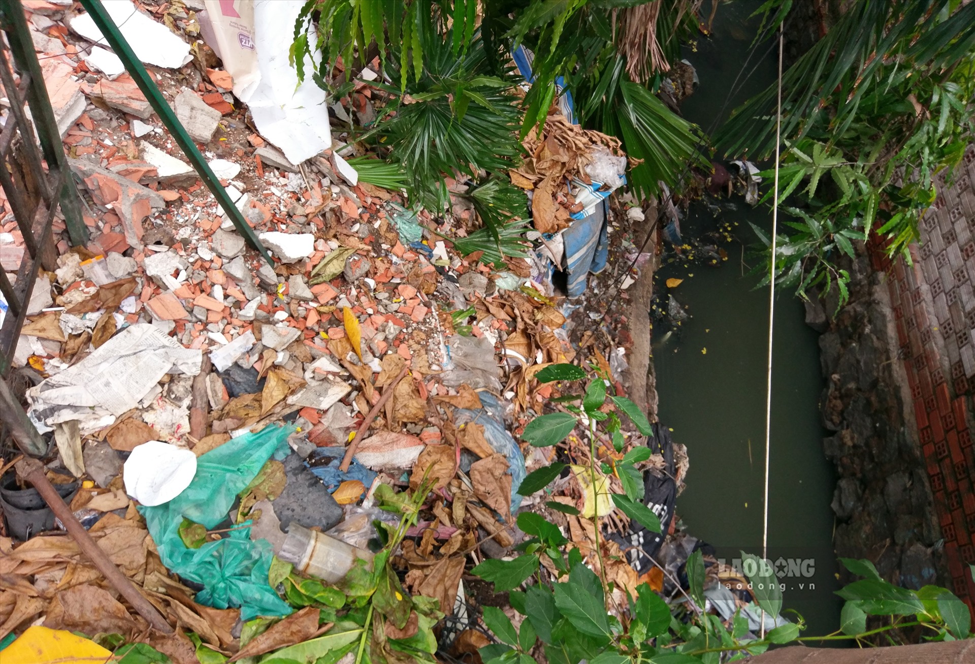 Người dân đổ các loại rác thải dọc bờ kênh A41, mỗi khi có mưa lớn số rác này tràn xuống kênh gây tắc nghẽn cống.  Ảnh: Minh Quân