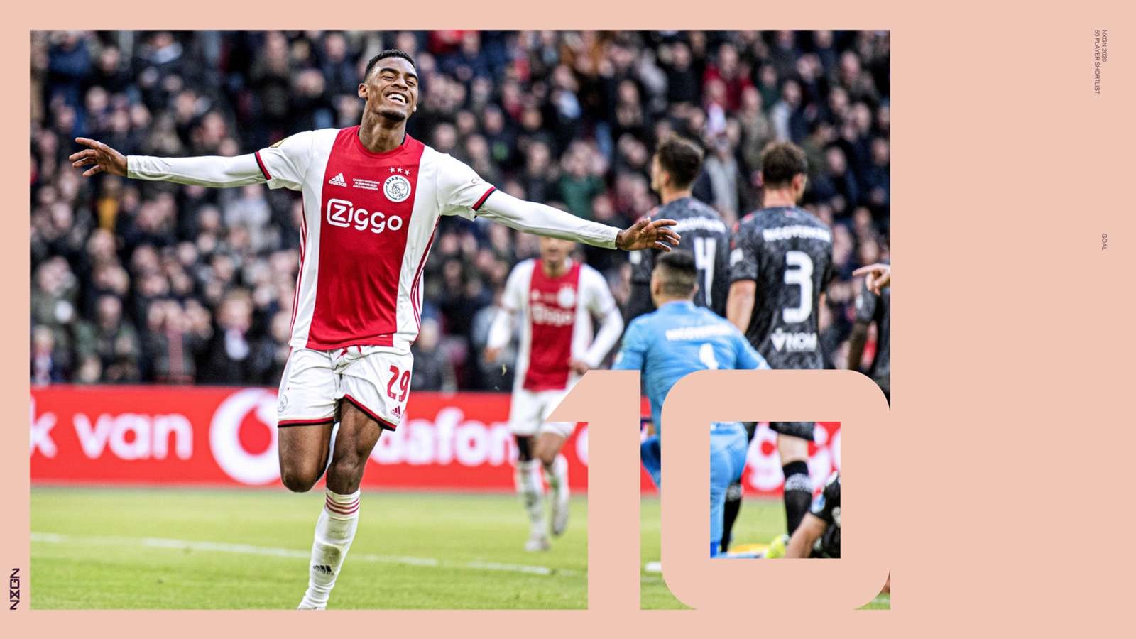 10. Ryan Gravenberch | Ajax  Ryan Gravenberch là cầu thủ trẻ nhất từng thi đấu cho Ajax tại giải vô địch Quốc gia Hà Lan. Hiện tại, Gravenberch đã trở thành một thành viên quen thuộc của đội một, dù mới chỉ bước qua tuổi 17.