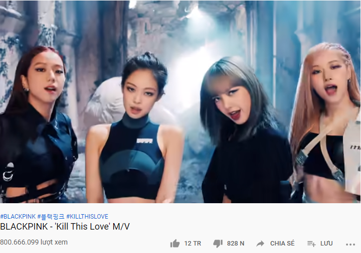 MV “Kill this love“. Ảnh chụp màn hình