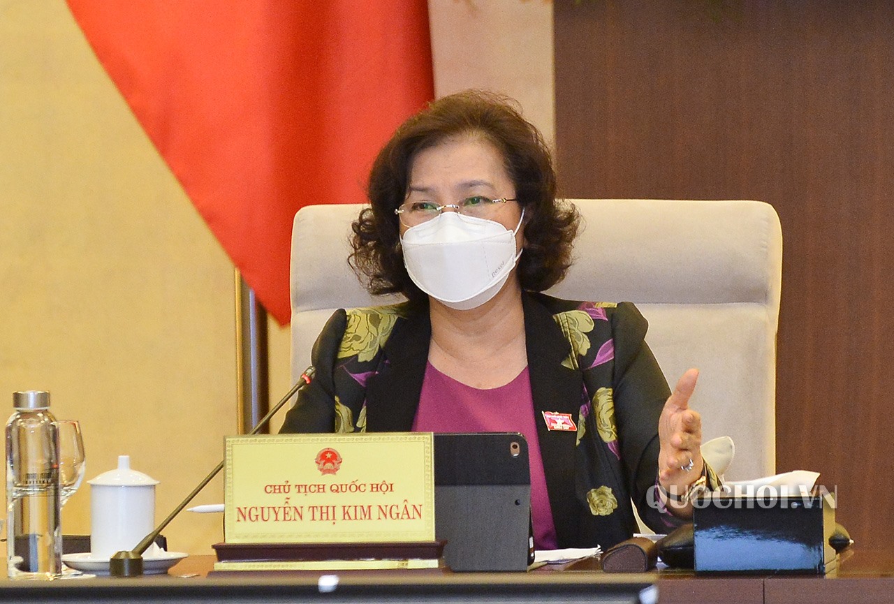 Chủ tịch Quốc hội Nguyễn Thị Kim Ngân phát biểu tại phiên họp, Ảnh Quochoi.vn