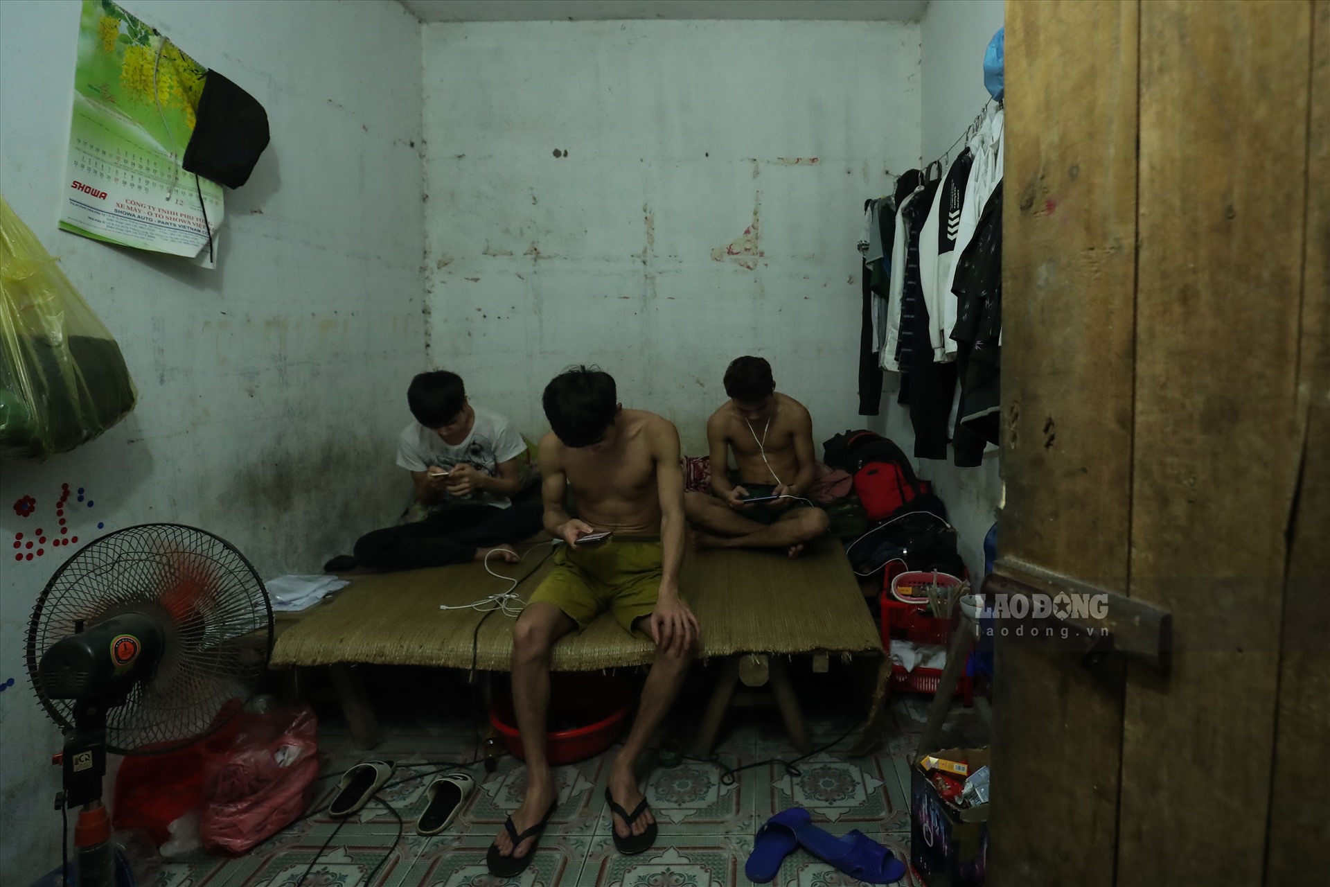 Một phòng trọ của công nhân tại thôn Bầu, xã Kim Chung, huyện Đông Anh. Ảnh chụp chiều 22.4. Ảnh: Sơn Tùng.