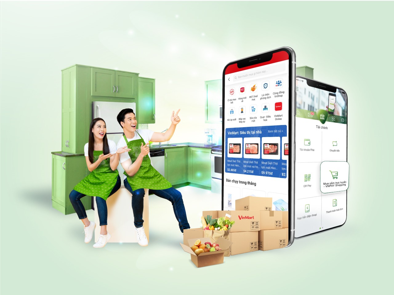 Khách hàng có thể mua sắm đa dạng trên ứng dụng Mobile Banking của Vietcombank. Ảnh: VCB