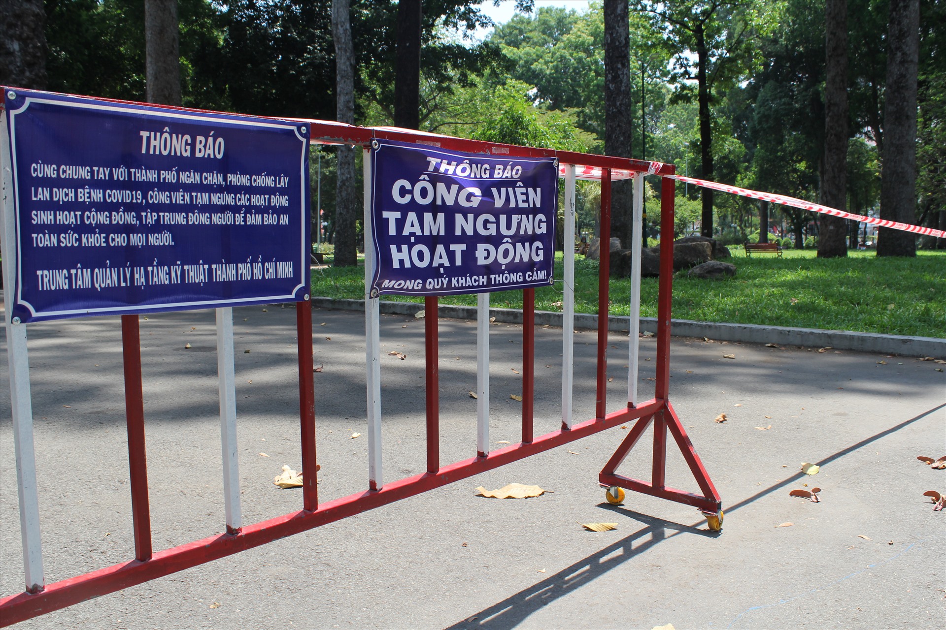 Công viên Tao Đàn (quận 1) vẫn tiếp tục đóng cửa