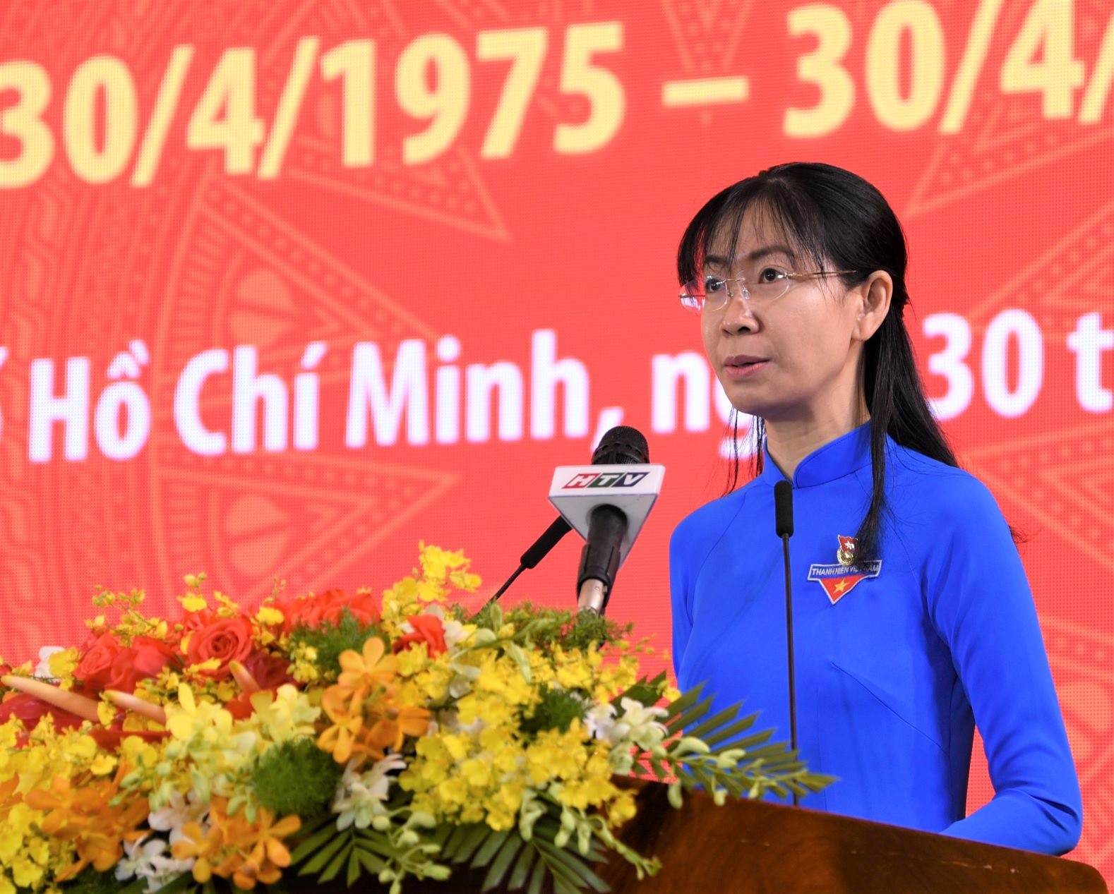Phó Bí thư Thường trực Thành đoàn TPHCM Phan Thị Thanh Phương phát biểu tại lễ kỷ niệm. Ảnh Nam Dương