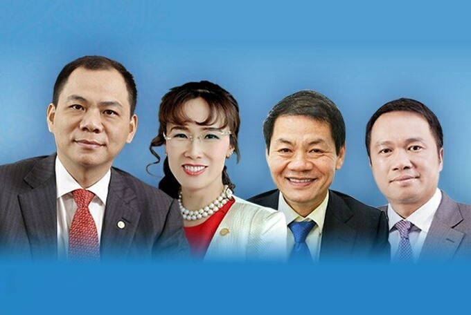 Tính đến ngày 8.4, tổng tài sản của 4 người giàu nhất Việt Nam lên đến 10,1 tỉ USD. Ảnh: ST
