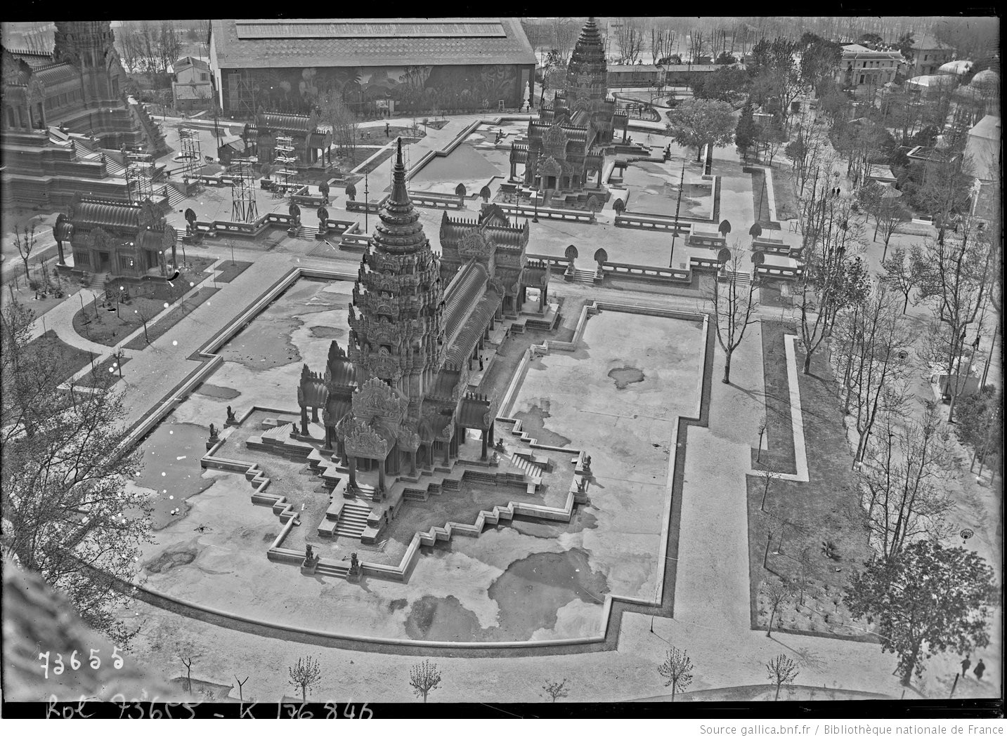 Một góc quần thể Angkor chụp từ trên cao. Nguồn: Thư viện quốc gia Pháp