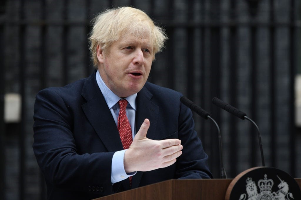Thủ tướng Anh Boris Johnson tuyên bố đã vượt qua đỉnh dịch. Ảnh:Getty